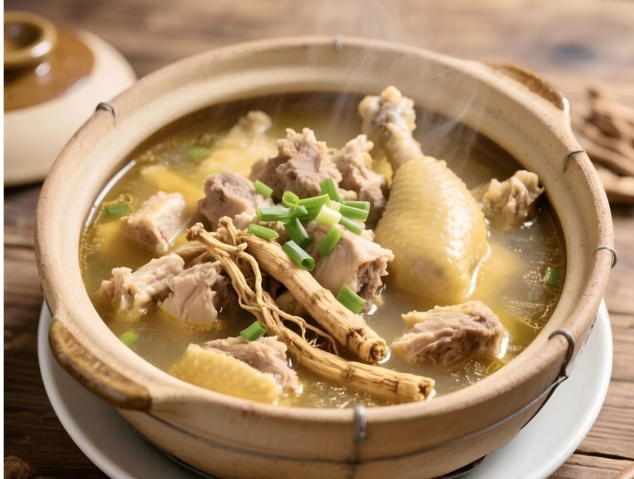 Sopa de pollo de corral de la montaña Sanqing