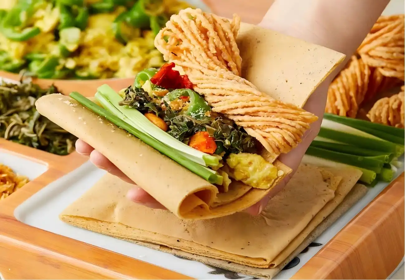 Pancake Roll with Scallions