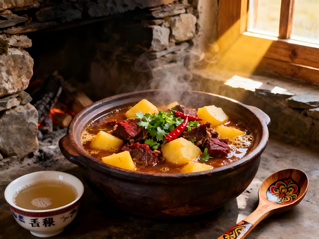 Estofado tibetano de patata y yak